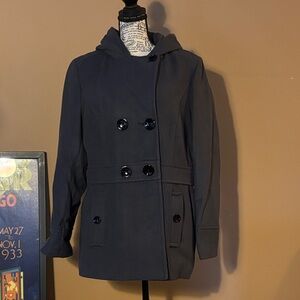 Metaphor Women’s Double-Breasted Pea Coat - Dark Gray